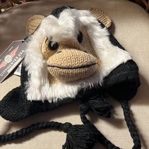New City Hunter Animal Pilot Monkey Hat 100%Wool NWT